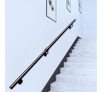 Rambarde noire pour escaliers, 80cm 1m 120cm 1.5m 180cm 2m 2.4m 3m 4m 6m Rampe d'escalier murale moderne intérieur extérieur barre d'appui antidérapante, fer forgé(80cm)