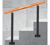 Rambarde pour escalier extérieur, Convient aux marches de 1 à 3 marches, Rampe de Transition avec Double Poteau, poteaux en Fer forgé réglables, Rampe d'escalier à Fixation Murale latérale