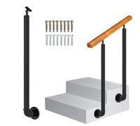Rambardes d'escalier extérieures réglables - Poteaux de Balustrade latéraux en Fer forgé avec Fixations sécurisées pour marches de Porche et escaliers en Bois - Solution de sécurit