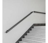 Rambardes d'escalier, kit de support de rampe noire de 1 à 6 mètres, antidérapantes, pour intérieur et extérieur, avec fixations murales.(180cm)