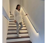 Rambardes D'escalier LED Pour Escaliers Intérieurs Rampes D'escalier Lumineuses En Aluminium Garde-corps Mural De Sécurité Système De Détection De Présence(White-6000k,100cm/3.28ft)