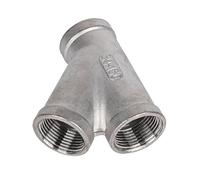 RAMBEX 1 Pièces 1/4 "3/8" 1/2 "3/4" 1 "1-1/4" 1-1/2 "2" Té Oblique Fileté Femelle, Raccords De Tuyauterie en Acier Inoxydable 304 en Forme De Y À 45 Degrés(1/2")
