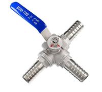 RAMBEX 1 Pièces Vanne À Bille À 3 Voies, Tuyau À Trois Voies en Acier Inoxydable 304 Vanne À Bille for Connecteur Adaptateur d'eau (Color : L-Port, Size : 12mm)