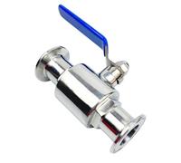 RAMBEX 1Pcs 3/4" 1" 1-1/4" 1-1/2" Vanne À Boisseau Sphérique Sanitaire en Acier Inoxydable 19 Mm-38 Mm Tri Clamp 50,5 Mm Type De Virole Vanne À Boisseau Sphérique(19mm x Ferrule 50.5)