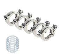 RAMBEX Pince Triple 1.5 "2" 2.5 ", 50.5Mm 64 77.5mm, Virole OD SS304, Raccord Sanitaire À Trois Trèfle en Acier Inoxydable for Le Brassage À Domicile(Color:5 PCS,Size:K-50.5mm 1.5 inch)