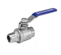 RAMBEX Vanne À Boisseau Sphérique Mâle À Femelle en Acier Inoxydable 304, 1/4" 3/8" 1/2" 3/4" 1" 1-1/4" 1-1/2" 2" Interrupteur De Vanne De Tuyau d'eau en Deux Pièces, 1 Pièce(DN40)