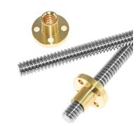 RAMBEX Vis Mère T10 en Acier Inoxydable, Longueur 100mm-1000mm, Plomb 2 3 4 8 10 12, Vis Et Écrou À Broche Trapézoïdale, 1 Pièce (Color : T10, Size : Lead 10MM_200MM)
