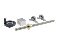 RAMBEX Vis Mère T16 avec Volant for Imprimante 3D, Diamètre 16MM, Type Vertical/Horizontal, Vis Trapézoïdale en Acier Inoxydable 304, 1 Jeu (Color : KP, Size : T16*650MM)