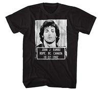 Rambo Film Series John J. Rambo Canada 1982 Mugshot T-Shirt Mens Unisex Black Tees XXL