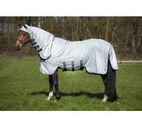 RAMBO Horseware Couverture à capuche et col complet pour cheval Taille XL Gris/beige/bleu marine 20 cm
