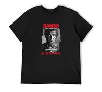 Rambo Last Blood Five V Live for Nothing Or Die Fro Something O-Neck 100% Cotton Short Sleeve Unisex T-Shirt M