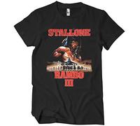 Rambo Officiellement sous Licence III Poster Hommes T-Shirt (Noir), Medium