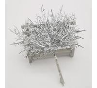 Rameau de Sapin Plastique et Fer 15cm Festif Rameau de Sapin(Silver) | Matériau plastique et fer, couleur or , longueur 15cm, pour idéal pour couronnes, ambiance festive