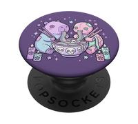 Ramen à la Tortue Capybara, Style Gothique Pastel PopSockets PopGrip Adhésif