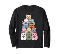 Ramen Amusant « Bunch of Cats », Dessin animé Kawaii Manche Longue