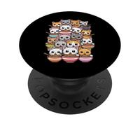 Ramen Amusant « Bunch of Cats », Dessin animé Kawaii PopSockets PopGrip Adhésif