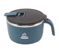 Ramen Bowl, 900ml Double Wall Stainless Steel Rapid Noodle Cooker with Drains, Lid, Handle, Mobile Phone Holder, Only with Hot Water, Ramen Soup Bowl (Bol à Soupe Ramen) (Bleu)