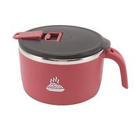 Ramen Bowl, 900ml Double Wall Stainless Steel Rapid Noodle Cooker with Drains, Lid, Handle, Mobile Phone Holder, Only with Hot Water, Ramen Soup Bowl (Bol à Soupe Ramen) (Rouge)