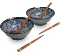 Ramen Bowl Set 2 - Golf Japonais - Edo Japon - Saladier - Bols à soupe - Bols à Ramen - Bol à fruits - Ensemble de bols - Ensemble de bols à nouilles - Ensemble de bols à nouilles - Cuillère à soupe -