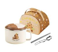 Ramen Bowl Set, Capybara Bowl, Large Capacity Tableware, authentic Chopsticks Holder, Noodle Dish for Dining, Soup, Salad, Cereal, Fruit, Office, School, Dormitory, Apartment, Travel, Everyday Use