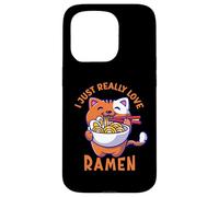 Ramen Cat Mangeant Nouilles Japonaises Nourriture Anime Kawaii Otaku Coque pour iPhone 15 Pro