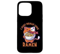 Ramen Cat Mangeant Nouilles Japonaises Nourriture Anime Kawaii Otaku Coque pour iPhone 15 Pro Max