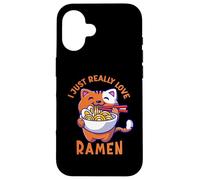 Ramen Cat Mangeant Nouilles Japonaises Nourriture Anime Kawaii Otaku Coque pour iPhone 16