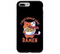 Ramen Cat Mangeant Nouilles Japonaises Nourriture Anime Kawaii Otaku Coque pour iPhone 7 Plus/8 Plus
