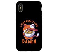 Ramen Cat Mangeant Nouilles Japonaises Nourriture Anime Kawaii Otaku Coque pour iPhone X/XS