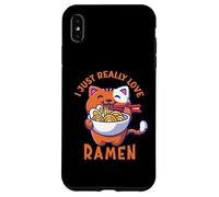 Ramen Cat Mangeant Nouilles Japonaises Nourriture Anime Kawaii Otaku Coque pour iPhone XS Max