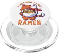 Ramen Cat Mangeant Nouilles Japonaises Nourriture Anime Kawaii Otaku PopSockets PopGrip pour MagSafe
