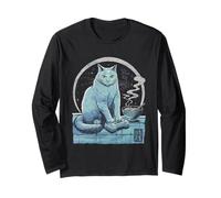 Ramen Cat Tshirt Gamer Kawaii Funny Retro Japonais Manche Longue
