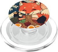 Ramen Fox Cute Japanese Noodle Lover Retro Anime Kawaii Ezo PopSockets PopGrip pour MagSafe