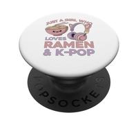 Ramen Kpop Juste Une Fille Qui Aime Les Ramen et K Pop Girl PopSockets PopGrip Adhésif