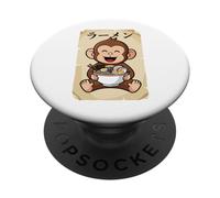 Ramen Monkey Anime Japonais Kawaii PopSockets PopGrip Adhésif