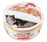 寵幸 Ramen Noodle Lit pour chien et chat, garde au chaud et super doux - Nid créatif pour chats d'intérieur - Coussin amovible et lavable pour chiens et chats de petite, moyenne et grande taille