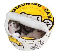 寵幸 Ramen Noodle Lit pour chien et chat, garde au chaud et super doux - Nid créatif pour chats d'intérieur - Coussin amovible et lavable pour chiens et chats de petite, moyenne et grande taille