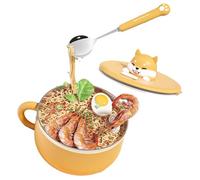 Ramen Noodles Bowl | Microwavable du bol de ramen | Bol de riz en céramique Ramen Nounce | Tasse de cuiseurs ramen résistants à la chaleur 304 en acier inoxydable, grande capacité pour les filles, fou