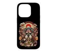 Ramen Nouilles Schnauzer Japon Graphique Samouraï Chien Snack Coque pour iPhone 14 Pro