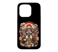Ramen Nouilles Schnauzer Japon Graphique Samouraï Chien Snack Coque pour iPhone 15 Pro