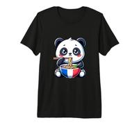 Ramen Panda Bear France Love Noodle Bowl Français T-Shirt Haut de Gamme