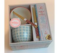 Marabout Coffret Ramen tes nouilles – 2 bols à ramen, 2 paires de baguettes, 1 livre de recettes