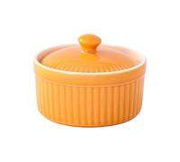 Ramequin en porcelaine avec couvercle idéal pour cuire à la vapeur et servir des aliments et bol facile à nettoyer Passe au four en faïence
