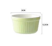 Ramequin Four Bol de cuisson en céramique résistant aux hautes températures, bol à dessert, bol à pudding, bol à œufs cuits à la vapeur de 3,5 pouces, four domestique(Green)