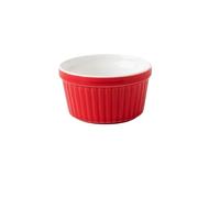 Ramequin Four Lot de 6 moules à soufflé en porcelaine for four, moules à pâtisserie et bol à glace, 240 ml(Red)