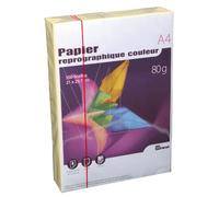 Ramette 500 feuilles A4 Papier couleur Jaune Pastel 80 gr