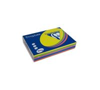 CLAIREFONTAINE Ramette 5x50 feuilles papier Trophée 160g A4 assortis intense