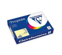 Ramette de papier A4 - Clairefontaine Trophée - Jaune canari - 160 g/m² - 250 feuilles