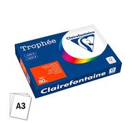 Ramette papier couleur Clairefontaine Trophée couleurs vives A3 80 gr - 500 feuilles - rouge cardinal