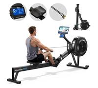 Rameur à air - R50 Air MERACH - 10 Niveaux - Siège Ergonomique - Facile à Ranger - Support téléphone - Bluetooth/App Exclusive